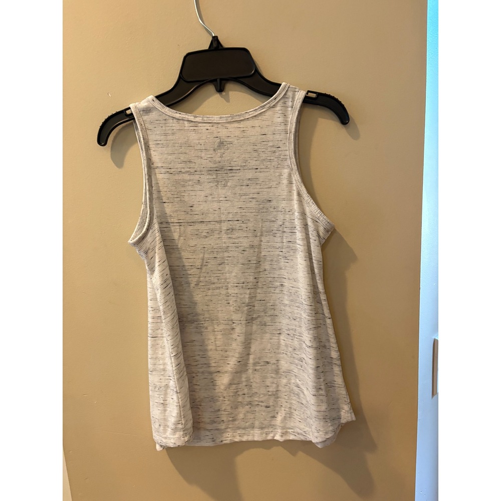 Disney Mickey Minnie Mouse Graphic Tank Top Gray Space Dye Silver Foil XS - Picture 2 of 7